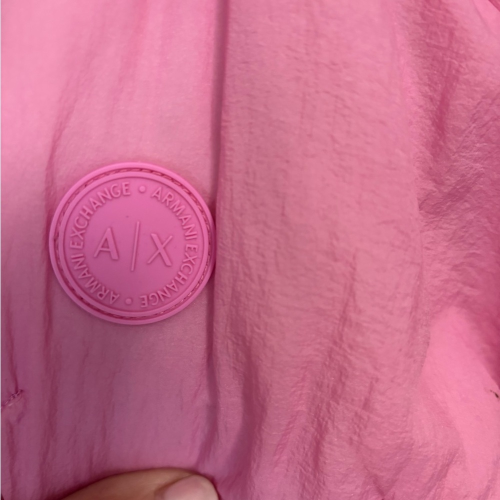 Armani Exchange Pink Puffer Jacket With Faux Fur Trim - Picture 4 of 9